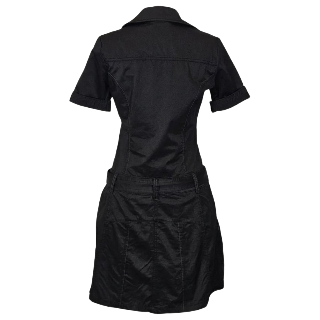 Vintage dress with zipper and belt.